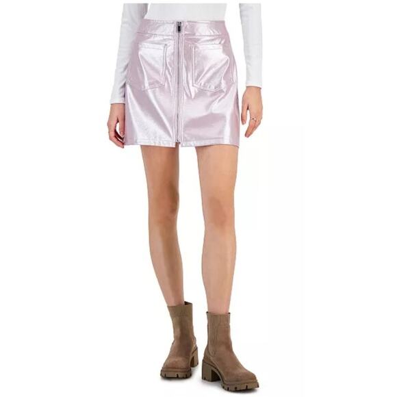 Tinseltown Juniors' Metallic Mini Skirt Size L - Picture 1 of 4